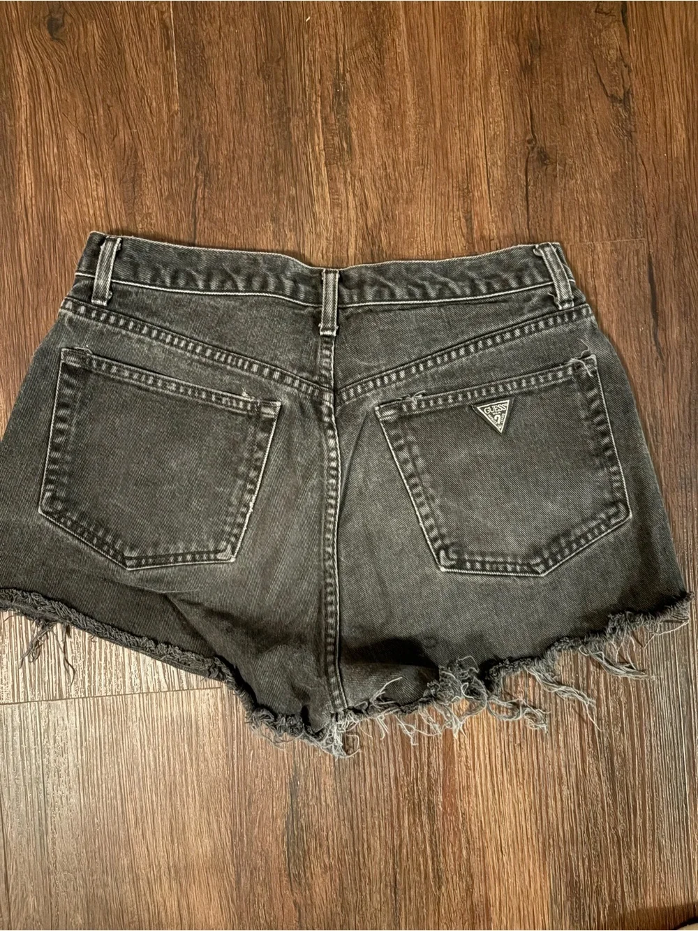 Guess Black Distressed Denim Cutoff Shorts